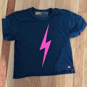 Aviator Nation BOLT BOYFRIEND TEE Charcoal